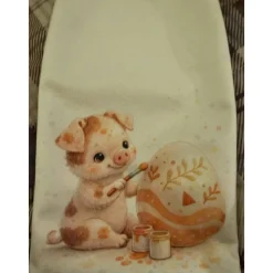 Oster Geschenkbeutel Ferkel – handgenähtes Unikat aus Polstervelours