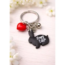 Oster Schlüsselanhänger Hase mit Happy Easter – Stilvolles Ostergeschenk mit Herz & Glöckchen