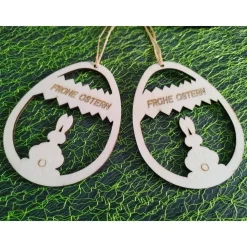 Oster-Anhänger aus Holz (2er-Set)