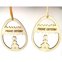 Oster-Anhänger aus Holz (2er-Set)