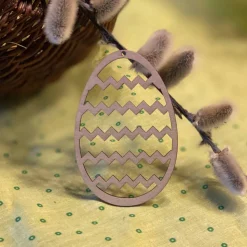 Osteranhänger "Ei mit Blumen" – Lasergeschnittene Holzdeko für Ostern