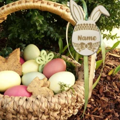 Osteranhänger Holz personalisiert | Osterkugeln Ostereier Osterdeko mit Name | Osterhase Küken Osternest | Osterkörbchen