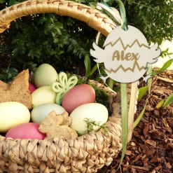 Osteranhänger Holz personalisiert | Osterkugeln Ostereier Osterdeko mit Name | Osterhase Küken Osternest | Osterkörbchen