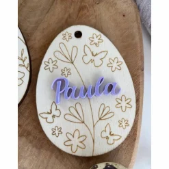 Osteranhänger mit Namen / Osterei personalisiert / Anhänger für Osterkorb / Osterhase