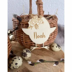 Osteranhänger mit Namen / personalisierte Anhänger Hase Küken / Osterkorb für Kinder