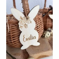 Osteranhänger mit Namen / personalisierte Anhänger Hase Küken / Osterkorb für Kinder