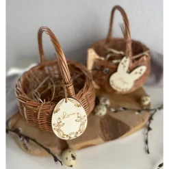 Osteranhänger mit Namen / personalisierter Osterhase Osterei / Anhänger mit Korb