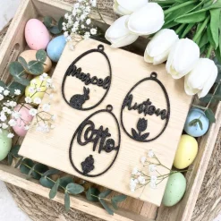 Osteranhänger personalisiert mit Namen – 3D gedruckte Osterdeko für Zweige, Körbchen & Geschenke