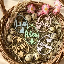 Osteranhänger personalisiert mit Namen – 3D gedruckte Osterdeko für Zweige, Körbchen & Geschenke