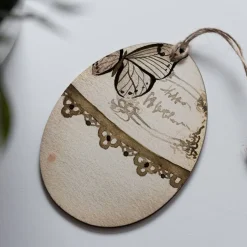 Osteranhänger Set *Crafted 2* aus Holz / Holzeier als Osterdeko, Ostergeschenk oder Geschenkanhänger