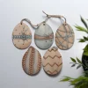Osteranhänger Set *Crafted 1* aus Holz / Holzeier als Osterdeko, Ostergeschenk oder Geschenkanhänger