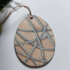 Osteranhänger Set *Crafted 1* aus Holz / Holzeier als Osterdeko, Ostergeschenk oder Geschenkanhänger