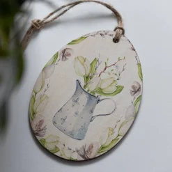 Osteranhänger Set *Happy Easter* aus Holz / Holzeier mit Ostermotiven als Osterdeko, Ostergeschenk oder Geschenkanhänger