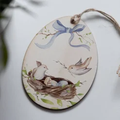 Osteranhänger Set *Happy Easter* aus Holz / Holzeier mit Ostermotiven als Osterdeko, Ostergeschenk oder Geschenkanhänger