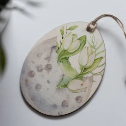 Osteranhänger Set *Happy Easter* aus Holz / Holzeier mit Ostermotiven als Osterdeko, Ostergeschenk oder Geschenkanhänger