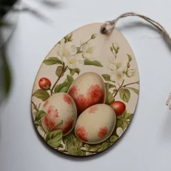Osteranhänger Set *Vintage* aus Holz / Holzeier als Osterdeko, Ostergeschenk oder Geschenkanhänger