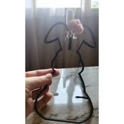 Oster-Aufsteller mit Hasenmotiv & Trockenblumen aus umweltfreundlichem PLA