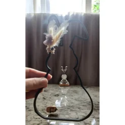 Oster-Aufsteller mit Hasenmotiv & Trockenblumen aus umweltfreundlichem PLA