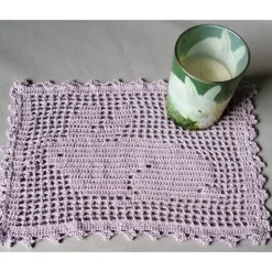 Osterdeckchen Hase Hell lila!