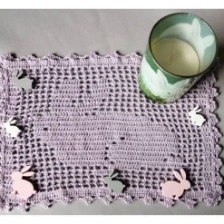 Osterdeckchen Hase Hell lila!