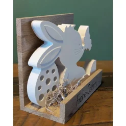 Osterdeko | Hase mit Osterei und Schmetterling | Dekoration | Osterhase | Geschenkset | Raysin | weiße Dekoration