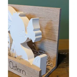 Osterdeko | Hase mit Osterei und Schmetterling | Dekoration | Osterhase | Geschenkset | Raysin | weiße Dekoration