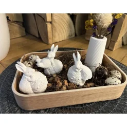 Osterdeko Dekotablett Osterhasen Dekoration Ostern Raysin Hasen Figuren Vase Trockenblumen Frühling Tischdeko Handmade