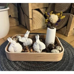 Osterdeko Dekotablett Osterhasen Dekoration Ostern Raysin Hasen Figuren Vase Trockenblumen Frühling Tischdeko Handmade