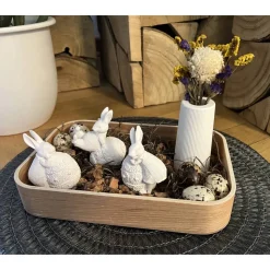 Osterdeko Dekotablett Osterhasen Dekoration Ostern Raysin Hasen Figuren Vase Trockenblumen Frühling Tischdeko Handmade
