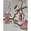 Osterdeko 4er Set kleine Hasen pink