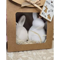 Osterdeko Hasen aus Raysin – Weiß, mit Krone in Gold, Roségold oder Silber, Geschenkidee