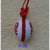 Osterdeko, Kreuzstich Osterei,  religiöses Motiv  Handgestickt, rot-weiß 6cm