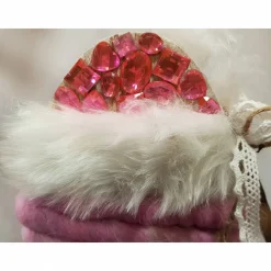 Osterdeko Osterei Holzei Glitzersteine pink weiß, zum Stellen