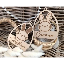 Osterdeko personalisiert aus Holz mit gravour | Ostergeschenk | Anhänger Ostern mit Name | Ostern | Osteranhänger