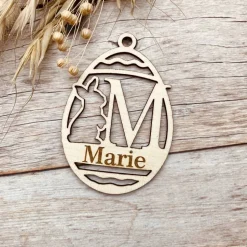 Osterdeko personalisiert aus Holz | Holzanhänger zu Ostern | Anhänger mit Namen | individuelles Osterei | Osteranhänger