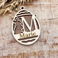 Osterdeko personalisiert aus Holz | Holzanhänger zu Ostern | Anhänger mit Namen | individuelles Osterei | Osteranhänger
