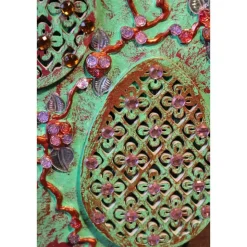 Osterdeko SHABBY OSTERN abstrakte Malerei Collage auf einem ovalen Keilrahmen Künstler-Ei Wanddeko  Osterdekoration