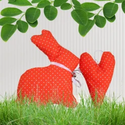 Osterdeko Tisch/ Stoff Herzen/ Mitbringsel Ostern/ Osterhasen Deko /Landhaus Deko/ Küchendeko/ Osterdeko orange