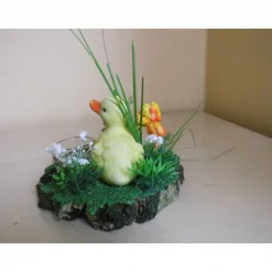 Osterdeko Unikat: Küken & Hase im Garten – Geldgeschenk zu Ostern mit Teelicht & Ostereiern