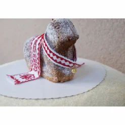 Osterdeko, Weiheset für das Osterlamm,  rot weiß Kreuzstich