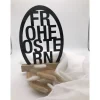 Osterdekoration - Edler "Frohe Ostern" Schriftzug aus Acryl & Holzklötzchen - Festliche Deko für Ihr Zuhause
