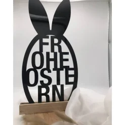 Osterdekoration - Edler "Frohe Ostern" Schriftzug aus Acryl & Holzklötzchen - Festliche Deko für Ihr Zuhause