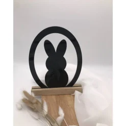 Osterdekoration - Edler "Frohe Ostern" Schriftzug aus Acryl & Holzklötzchen - Festliche Deko für Ihr Zuhause