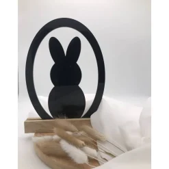 Osterdekoration - Edler "Frohe Ostern" Schriftzug aus Acryl & Holzklötzchen - Festliche Deko für Ihr Zuhause