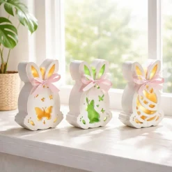 Osterdekoration - 3-er Set - Ostereier Hasen