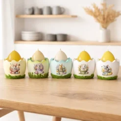 Osterdekoration - 2-er Set - Osterei mit Kerze