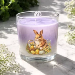 Osterdekoration - 2-er Set - Kerze im Glas und Osterei mit Kaltporzellan Verzierung