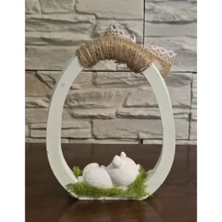 Osterdekoration - Ostereier mit Schleife und Baby Reh - Rentier -