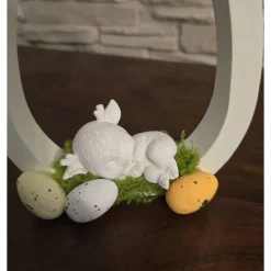 Osterdekoration - Ostereier mit Schleife und Baby Reh - Rentier -