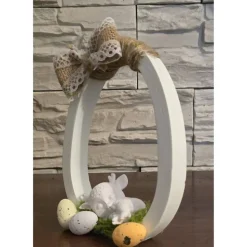 Osterdekoration - Ostereier mit Schleife und Baby Reh - Rentier -